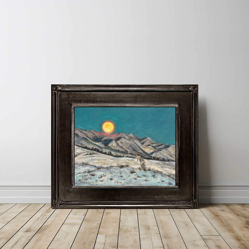 Thumbnail: Coyote Moon, 8" x 10" Oil on Linen