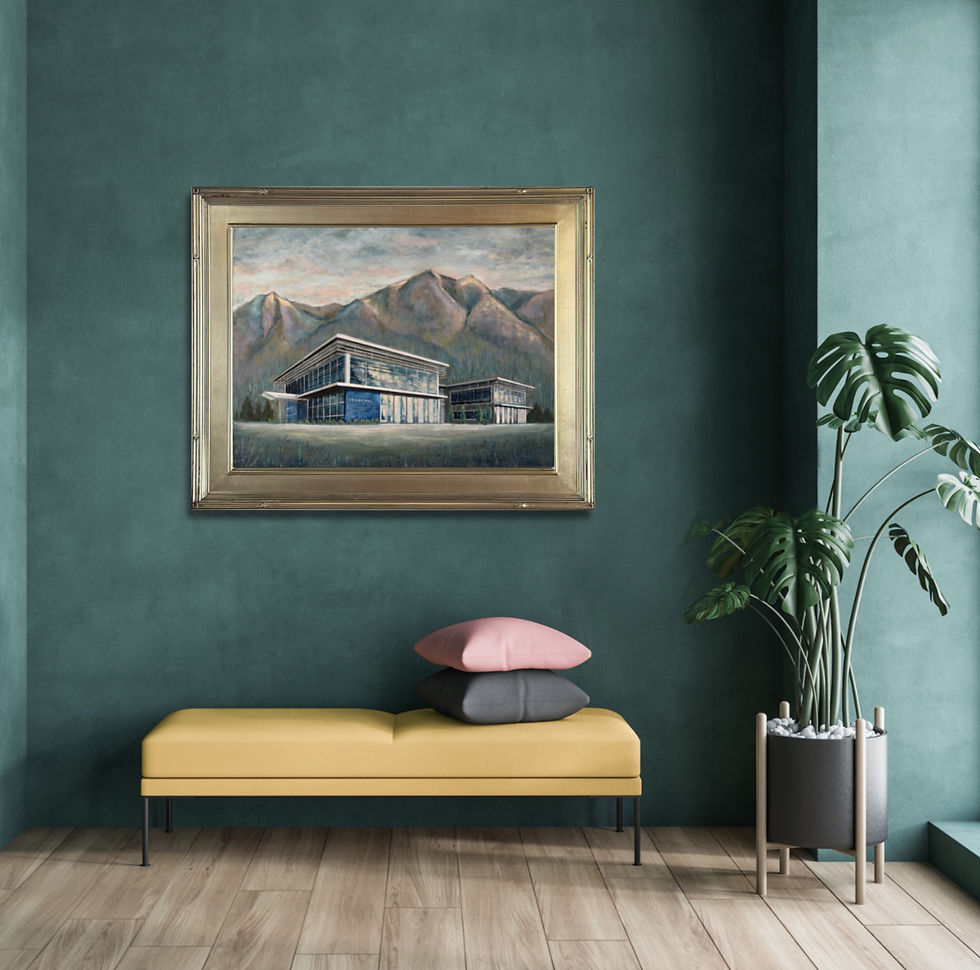 Thumbnail: Wecker Hall at the Air Force Academy [Commissioned Work], 18" x 24" oil on linen