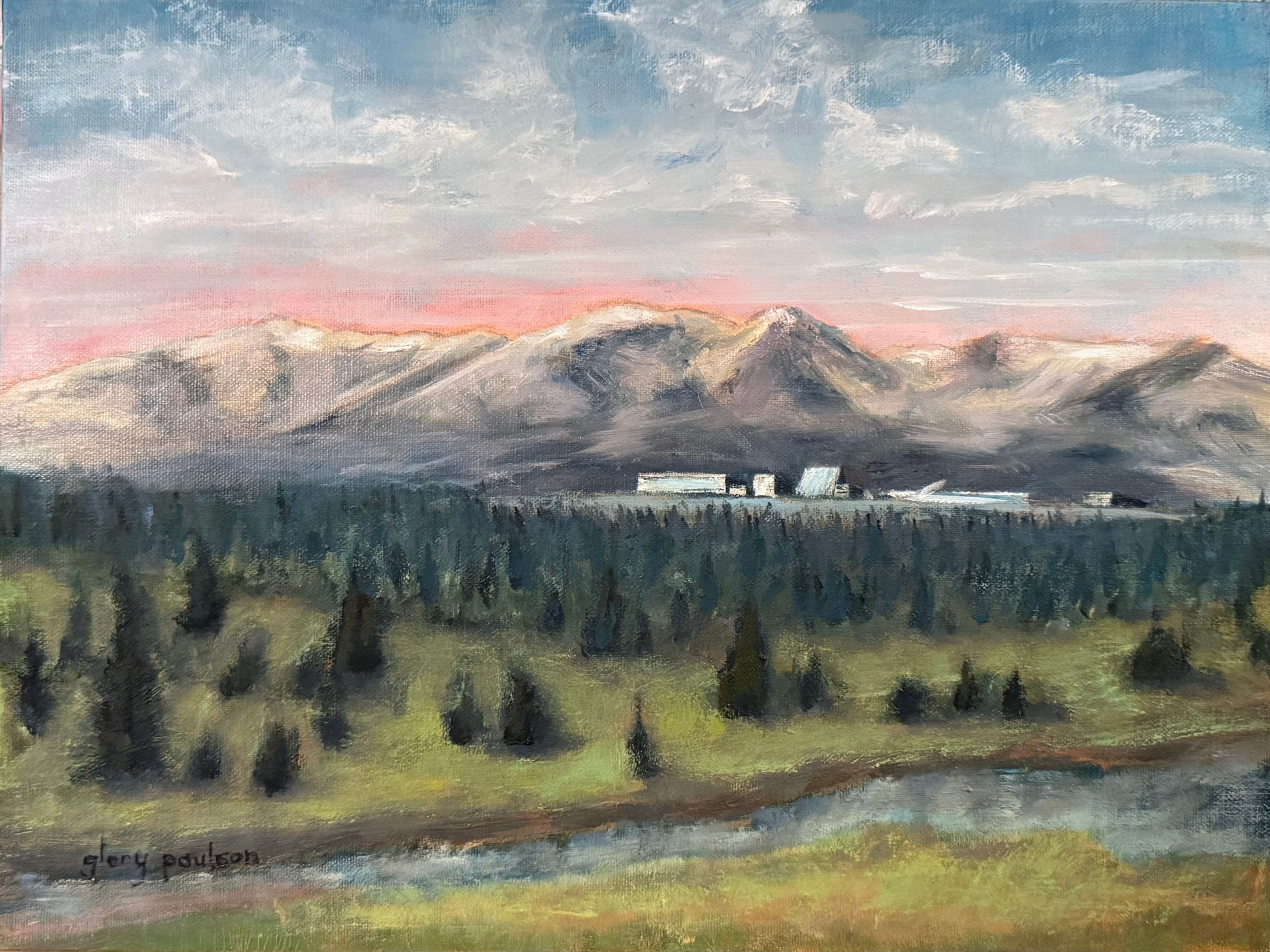 The Air Force Academy Beyond, 9" x 12" oil on Linen