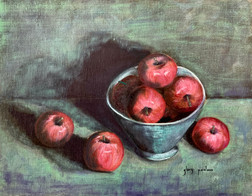 Apples in Blue Bowl