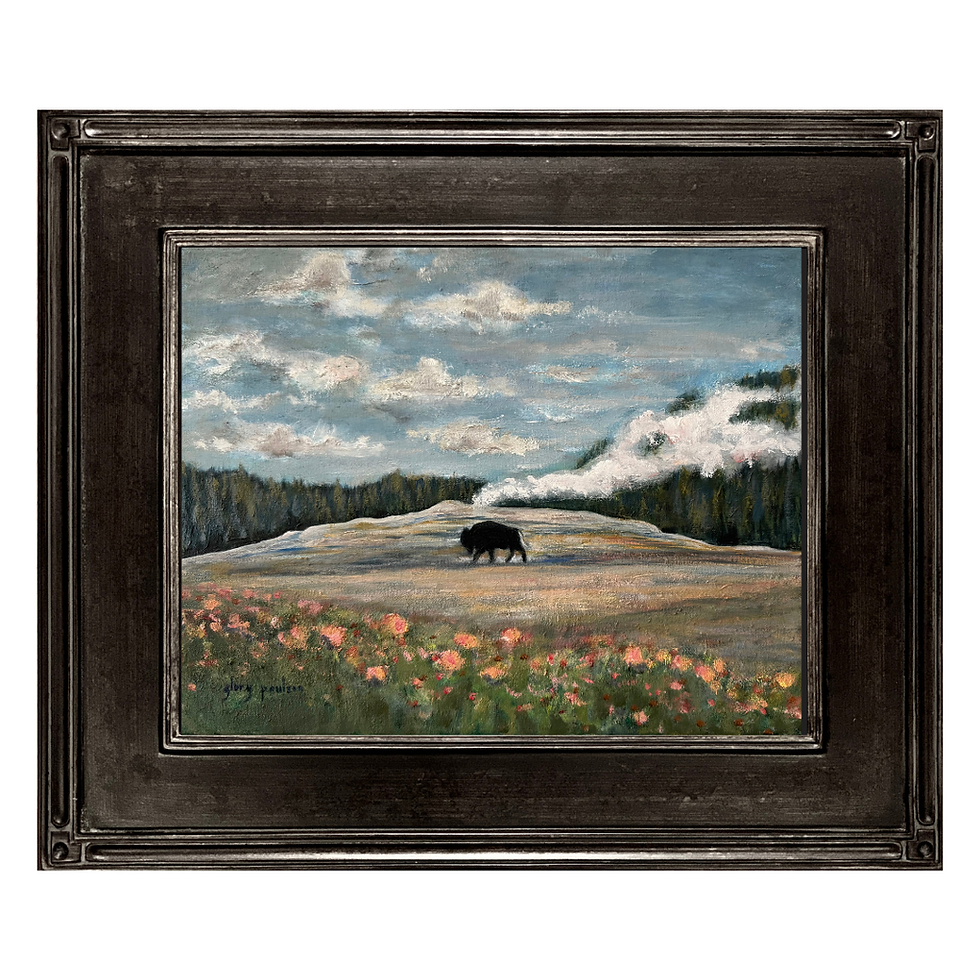 Thumbnail: Old Faithful, a Bison at Home, 11" x 14" Oil on Canvas