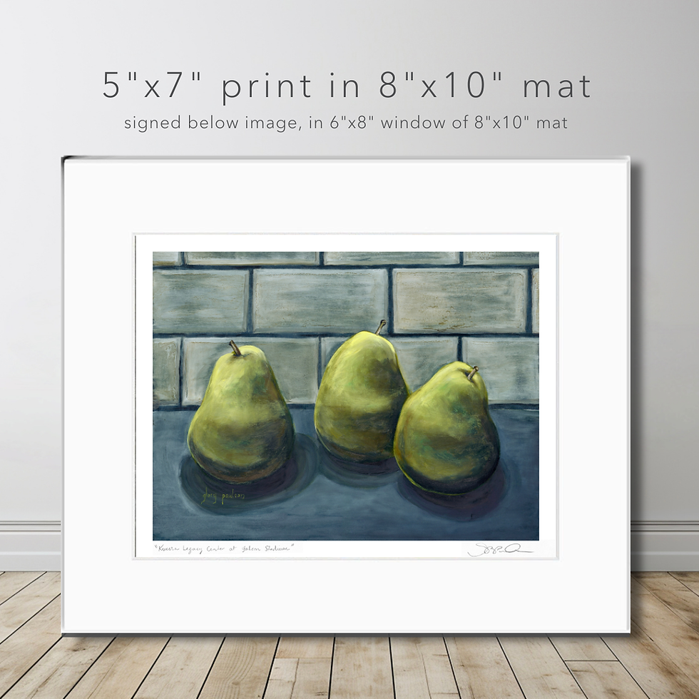Thumbnail: Signed Print of "Three Pears in Front of Subway Tiles"