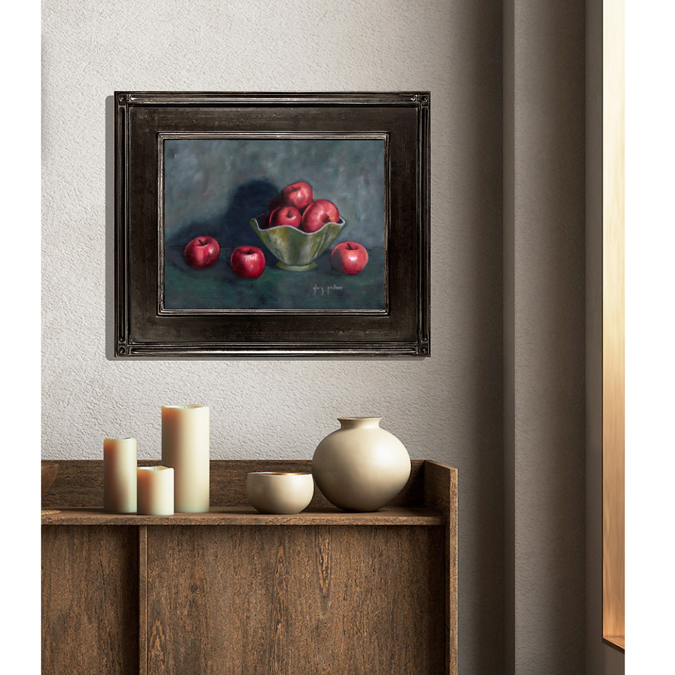 Thumbnail: "Apples in Wave Bowl," 11 x 14 Oil on Canvas