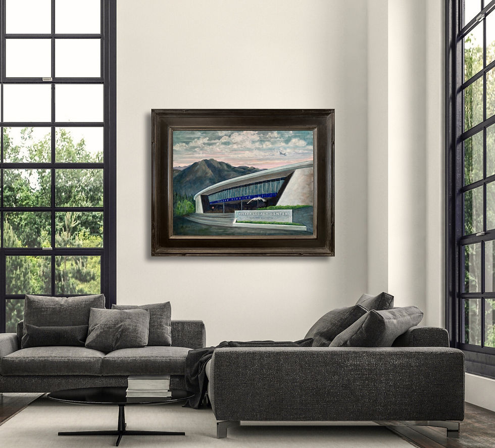 Thumbnail: Kucera Legacy Center at Falcon Stadium painting by Glory Paulson