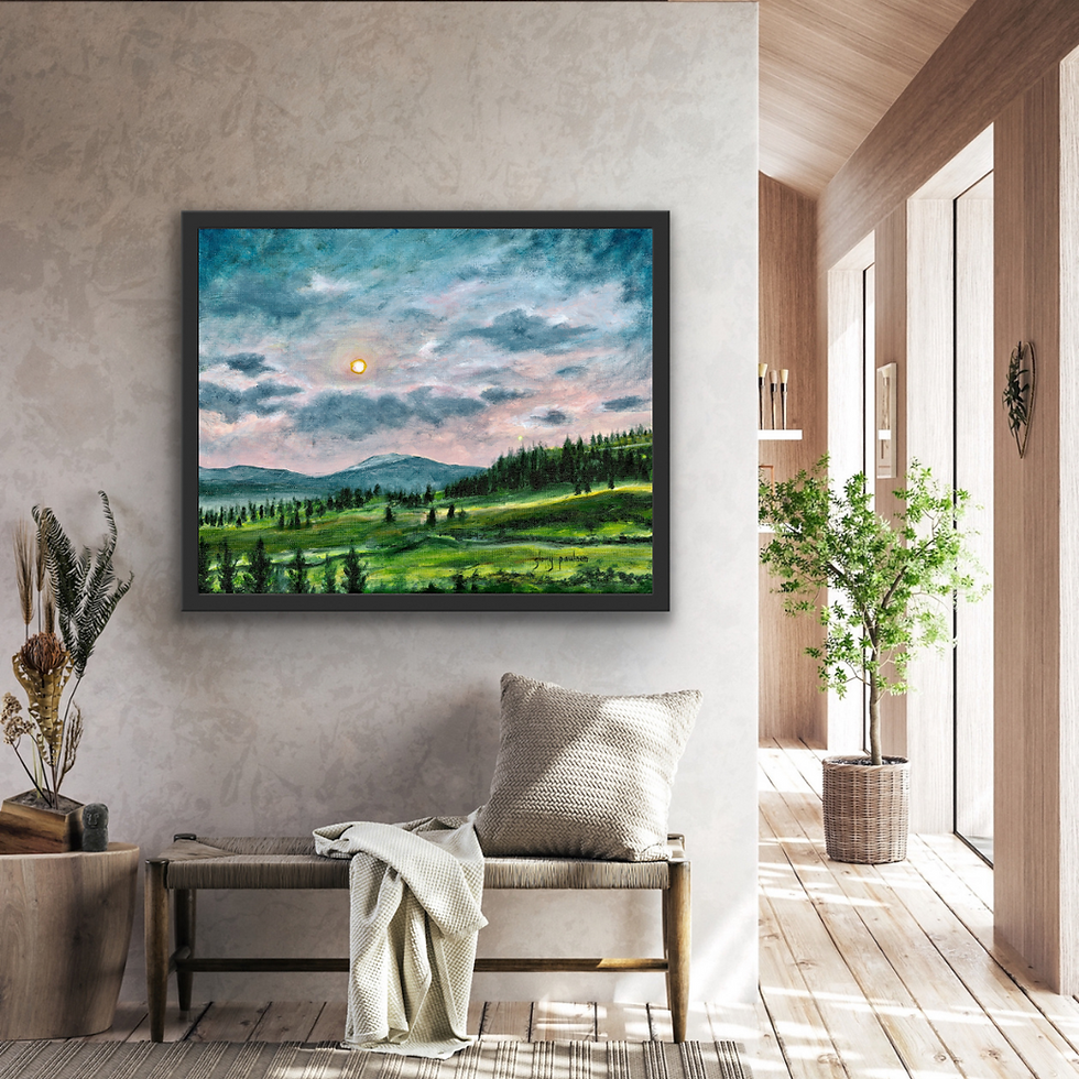 Thumbnail: Signed Print of "Heading West at Sunset and Moonrise"