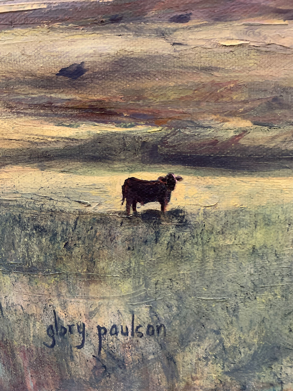 Thumbnail: "Green Pastures," 12 x 12 on Gallery Wrap Canvas