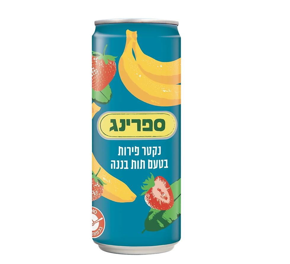 נקטר תות בננה בפחית ספרינג, 330 מ''ל, 24 יח'