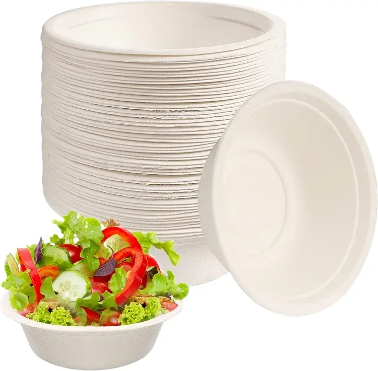 1000 יח' - צלחות עמוקות מתכלות מקנה סוכר 350 מ''ל'