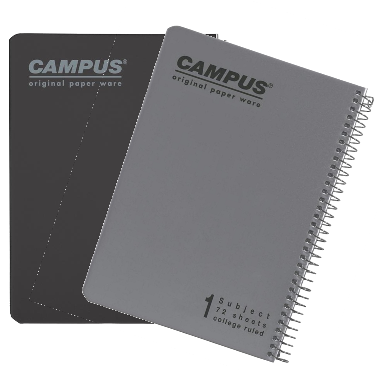 מחברת ספירלה שורה אפור או שחור, גודל A4 ,מכיל 72 דף, CAMPUS