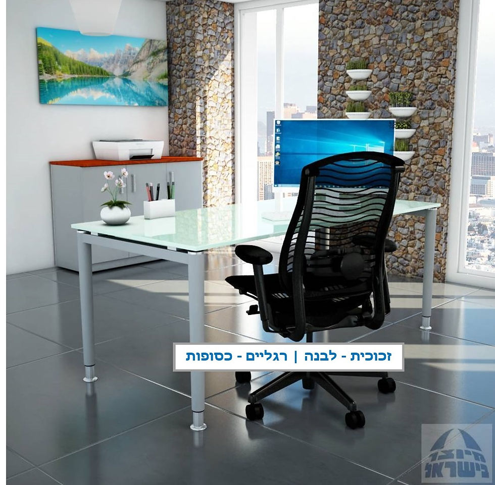 תמונה ממוזערת: שולחן כתיבה זכוכית דגם תומר