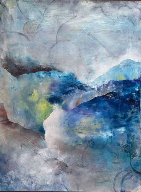 Camille Kouyoumdjian The Shape of Morning, oil and cold wax, 18x24