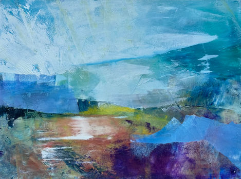 Multi-layered paintings mimicking the earth's cycles of regrowth and regeneration