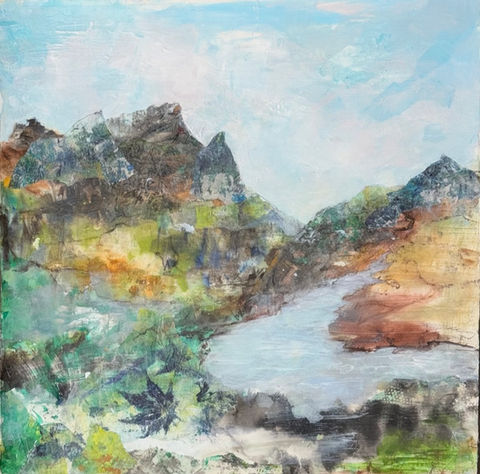 Beyond Beauty, collage/acrylic, 20x20