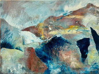 Lightfall on Stone oil and cold wax 16x12.