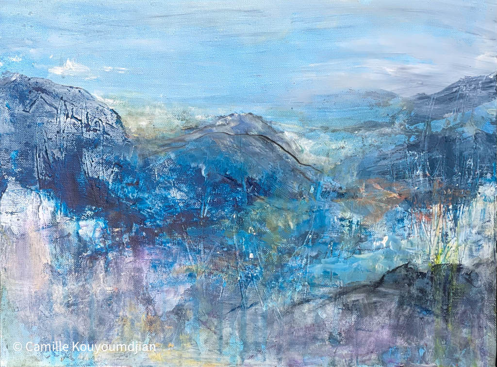 California Dreamin' acrylic/mixed media on panel, 12x16