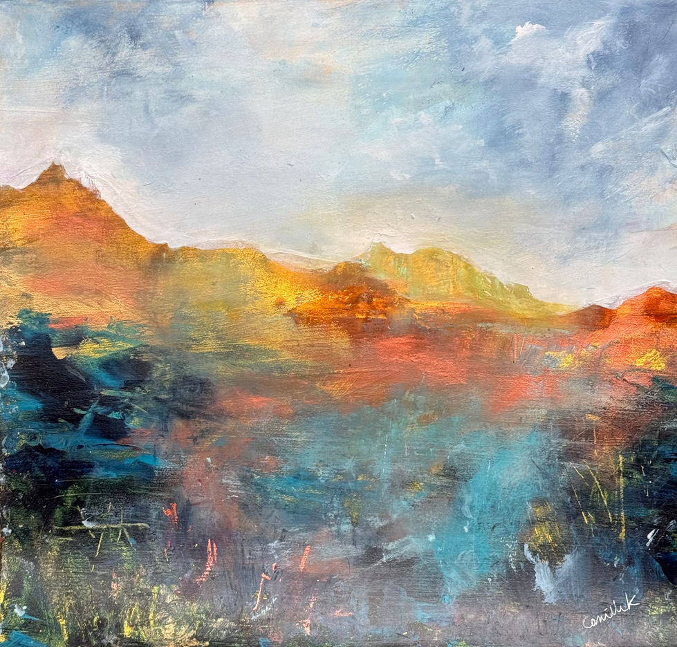 Rocky Mountain Morn', acrylic, 15x15