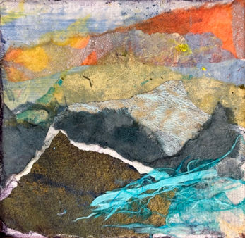 Layered Earth, collage, 4x4 canvas