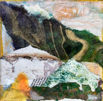 Pathways, collage, 4x4 canvas