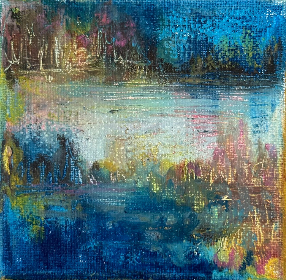 Shine, oil pastel, 4x4