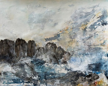 Resist (Iceland), acrylic/collage, 24x30