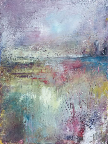 Serenade of Spring, 12 x 12 oil and old wax painting