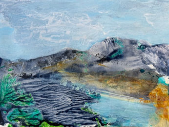 Mount Desert Morning, acrylic, 9x12