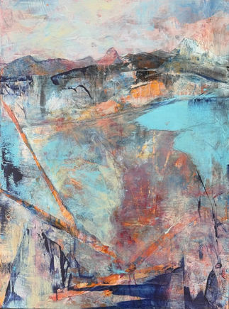 Breath of Dawn, collage/acrylic, 18x24