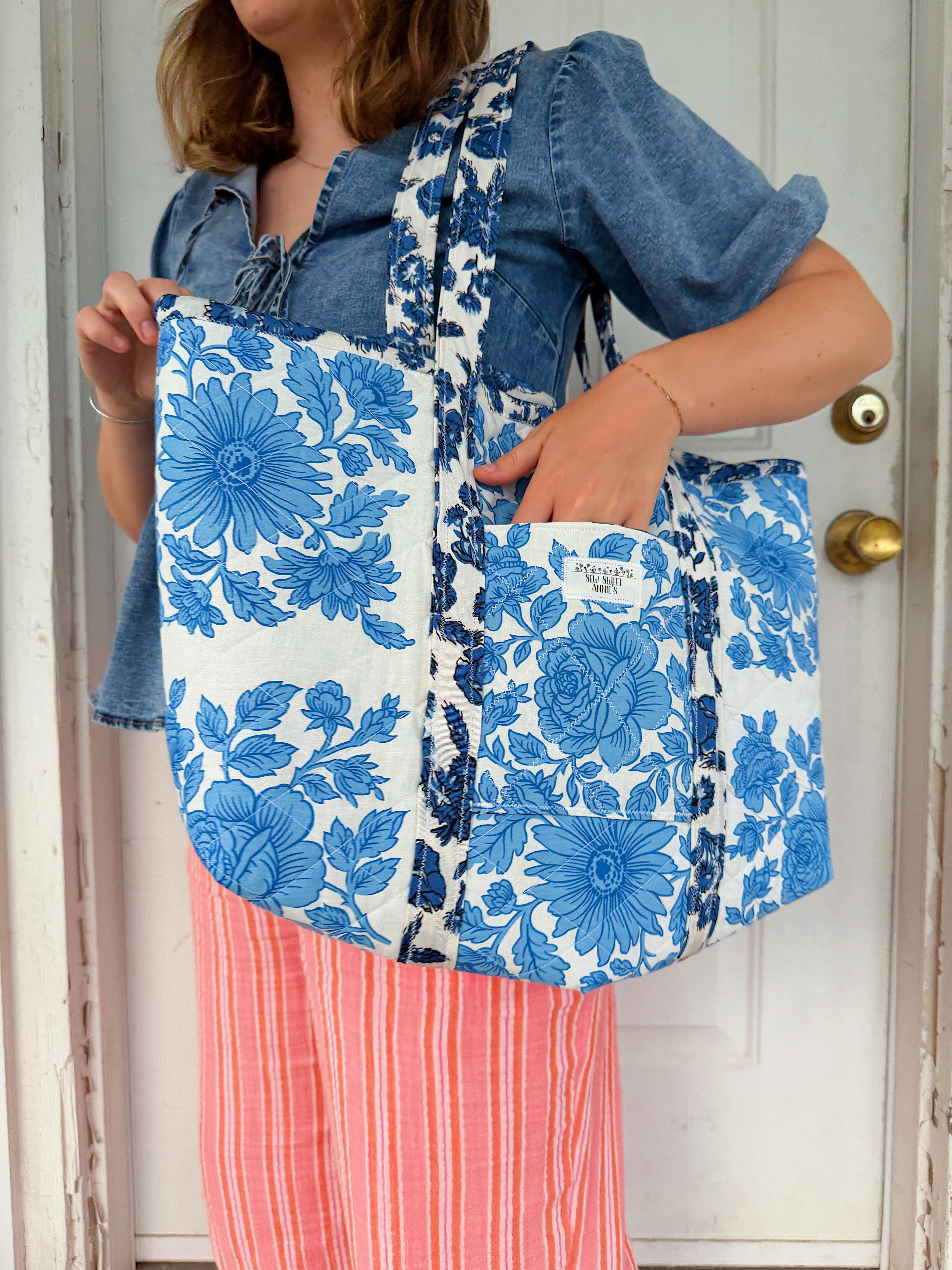 Bluebell Cottage Pocket Tote 1