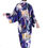 サムネイル： Silk-touch Japanese Pattern Robe (Gown)  (long type)  五重塔 紺 01-A