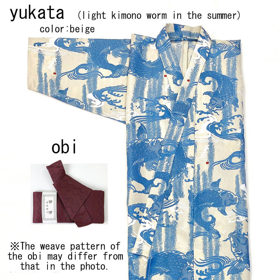 サムネイル： Easy to put on Men's Yukata (casual summer kimono)（登竜門）
