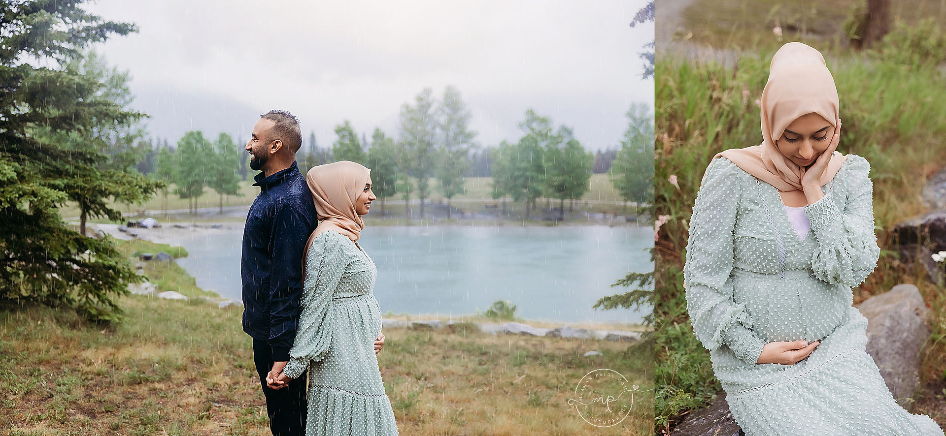 Quarry Lake Maternity Session in the Rain | Airdrie + Calgary Baby Photographer