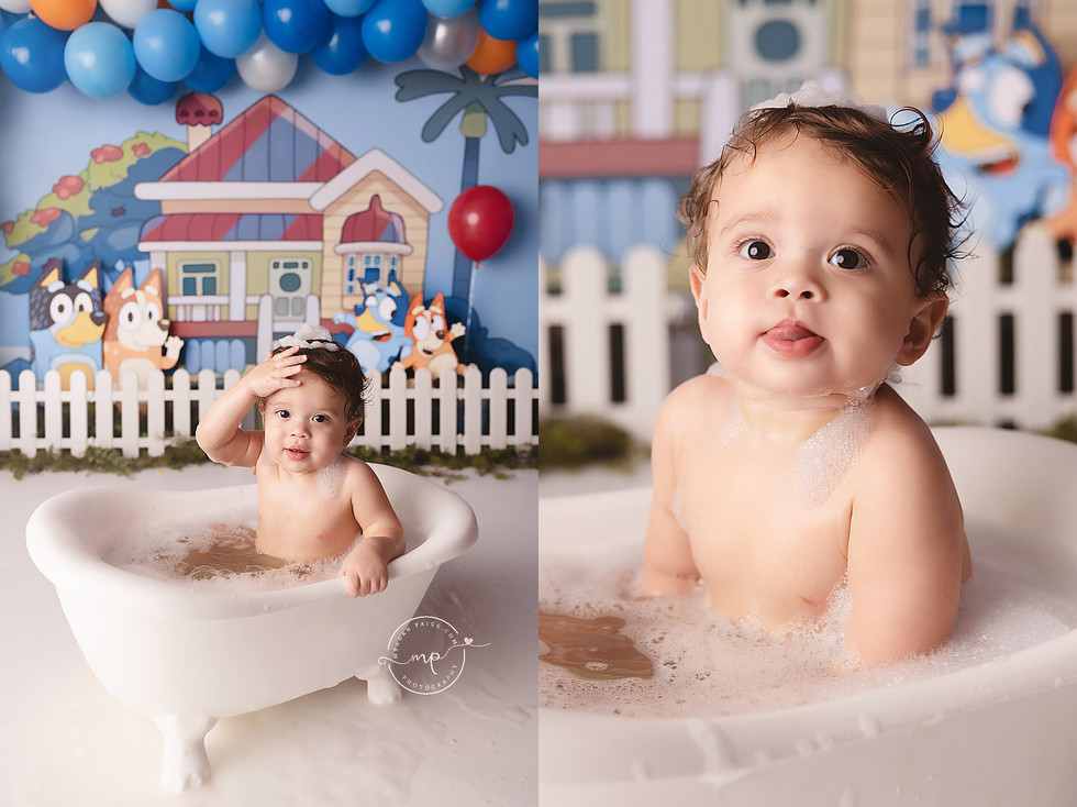 Jasper's Bluey Inspired Cake Smash - Airdrie Birthday Photographer