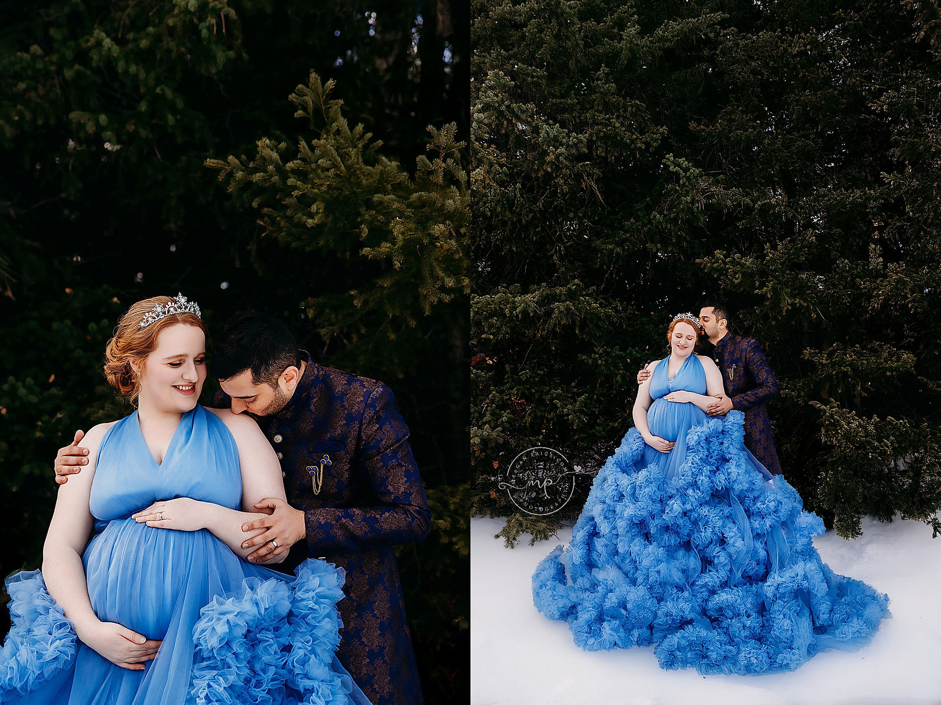 Snowy Maternity Session in Canmore AB - Meagan Paige Photography