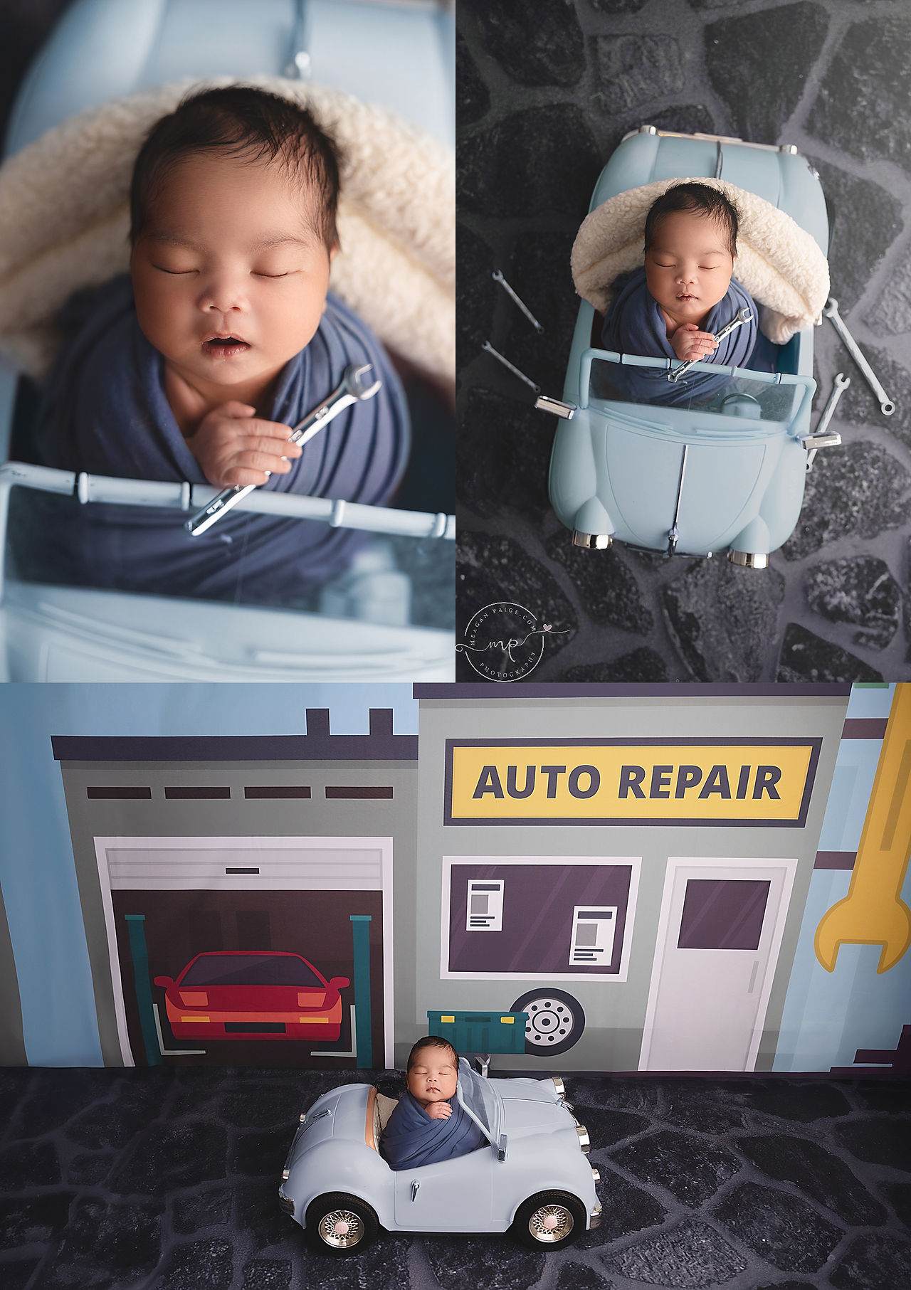 Car + Mechanic themed Newborn Session - Meagan Paige Photography - Airdrie, AB