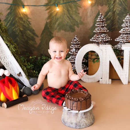 Great Outdoors Cake Smash - As Seen on CTV News Calgary!! - Meagan Paige Photography