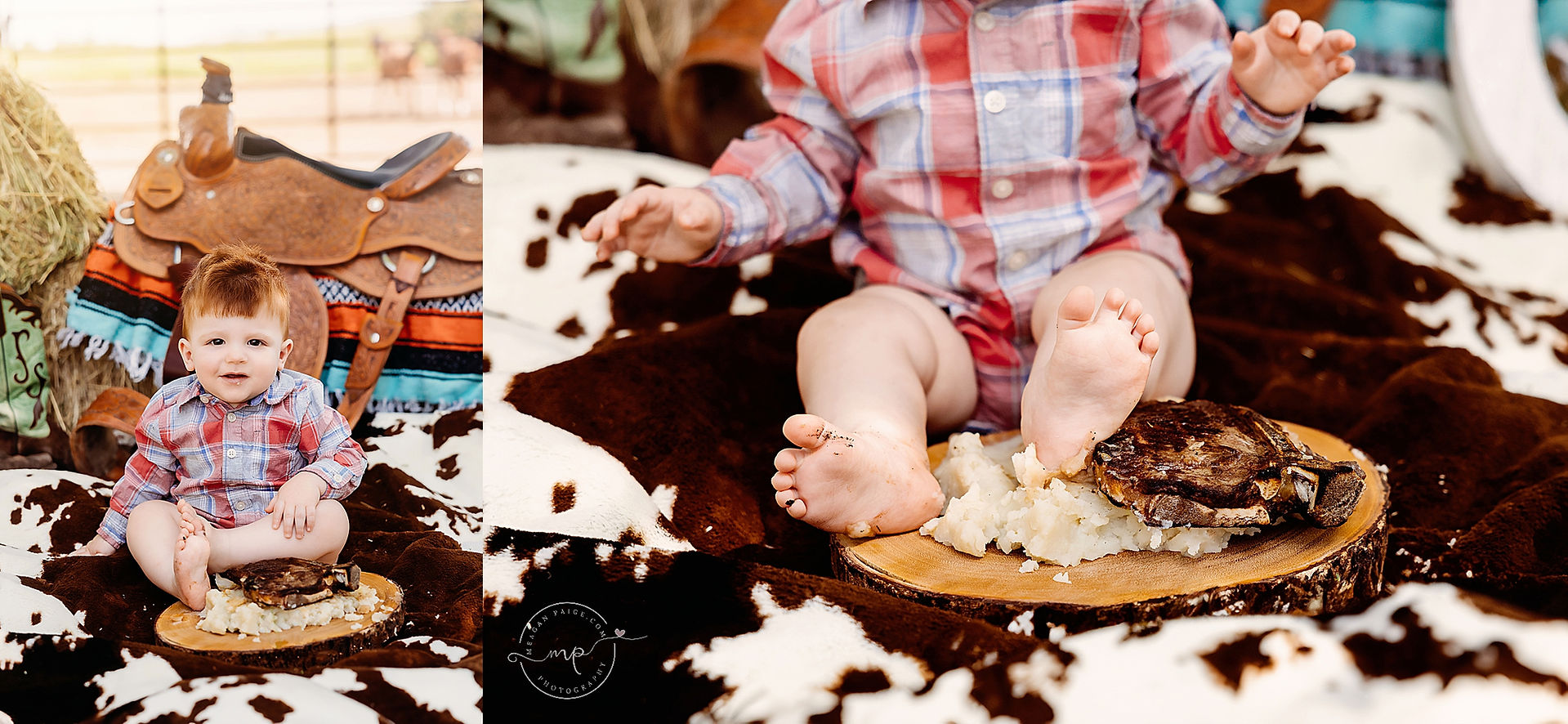 Cowboy-Themed Cake Smash | Airdrie Child Milestone Photographer