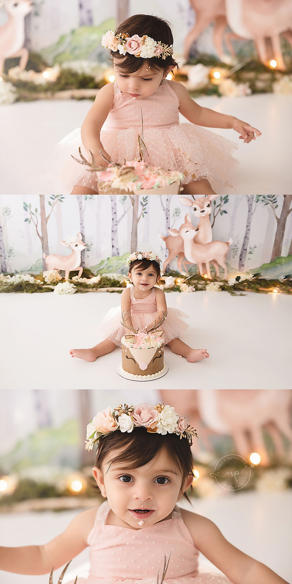 Deer Little One Cake Smash | Airdrie + Calgary Child Milestone Photographer