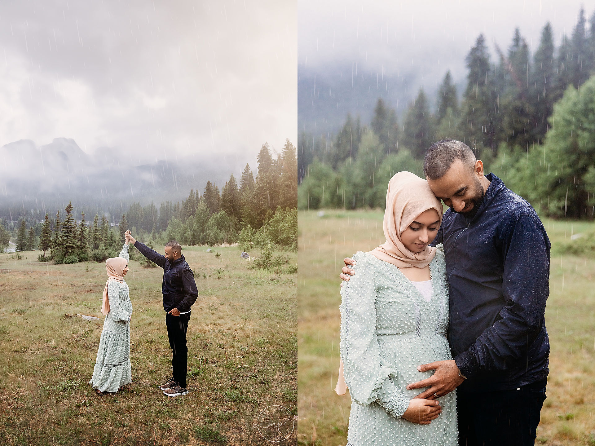Quarry Lake Maternity Session in the Rain | Airdrie + Calgary Baby Photographer