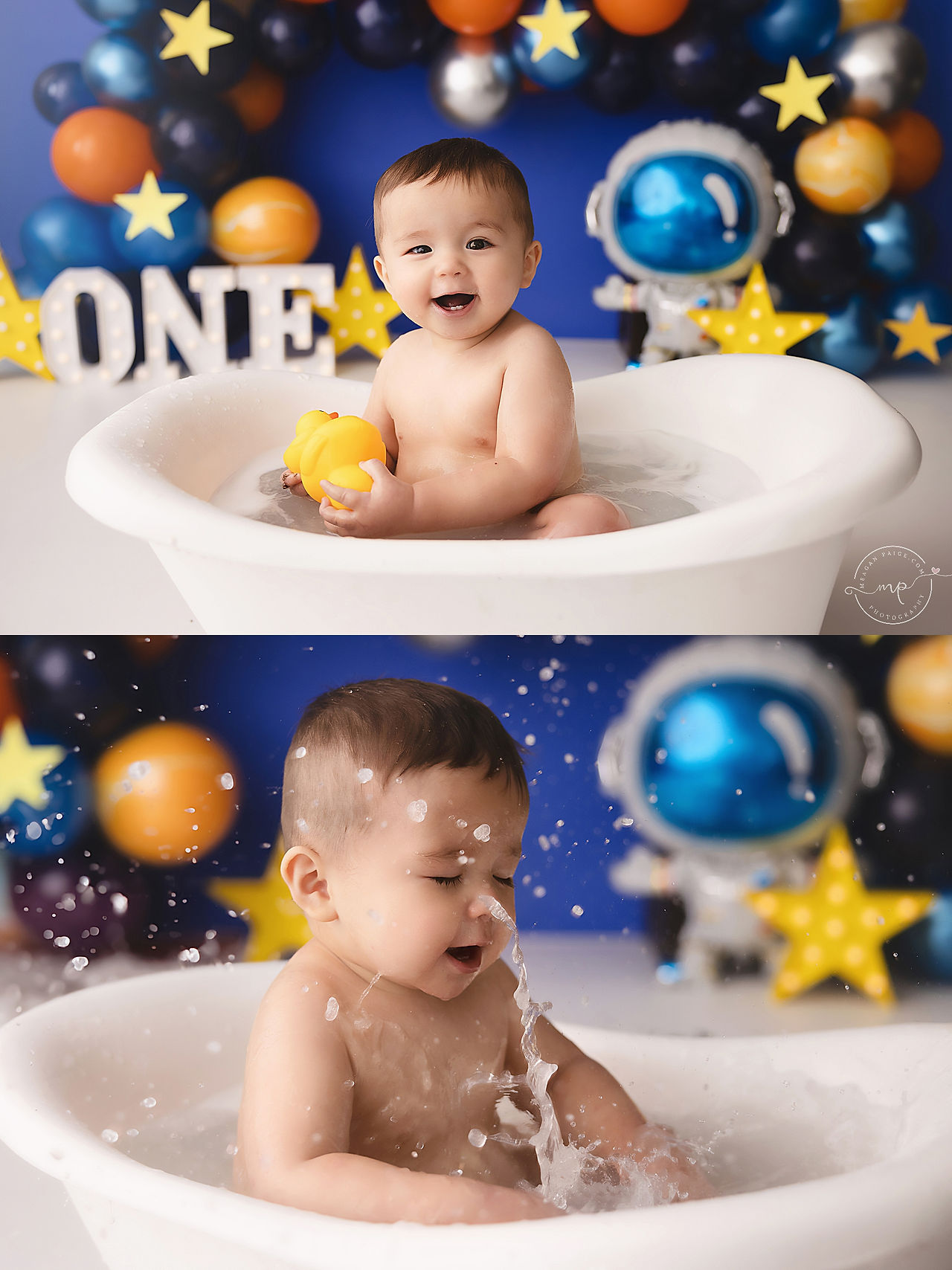 Space Themed Cake Smash - Airdrie + Calgary Child Milestone Photographer