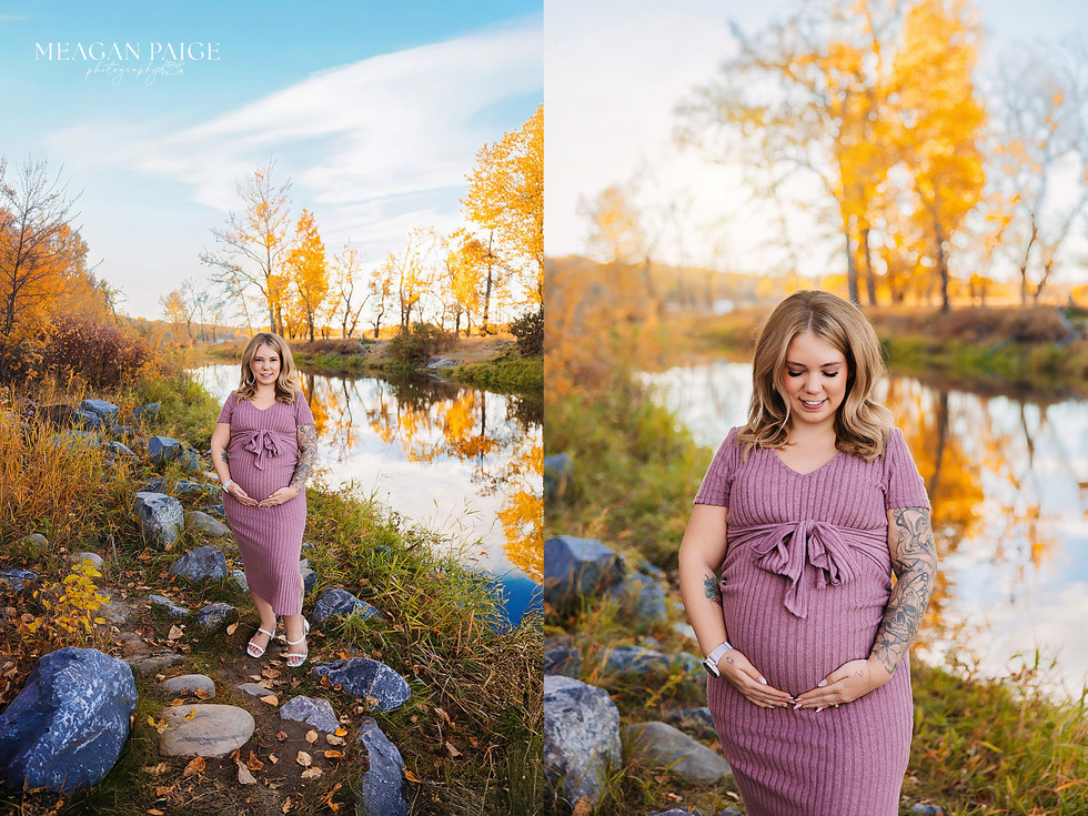 Dreamy Fall Fish Creek Park Maternity Session | Calgary Baby Photographer
