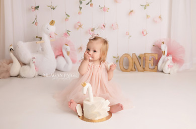 Floral Cake Smash Themes - Meagan Paige Photography - Airdrie and Calgary Photographer