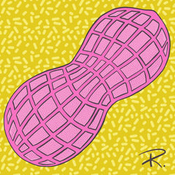 Peanut- House paint on cardboard