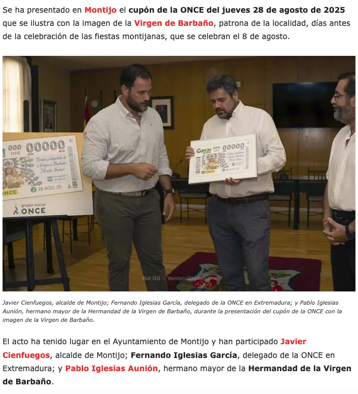 La imagen de la Virgen de Barbaño Patrona de Montijo en cinco millones de corazones repartidos por toda España