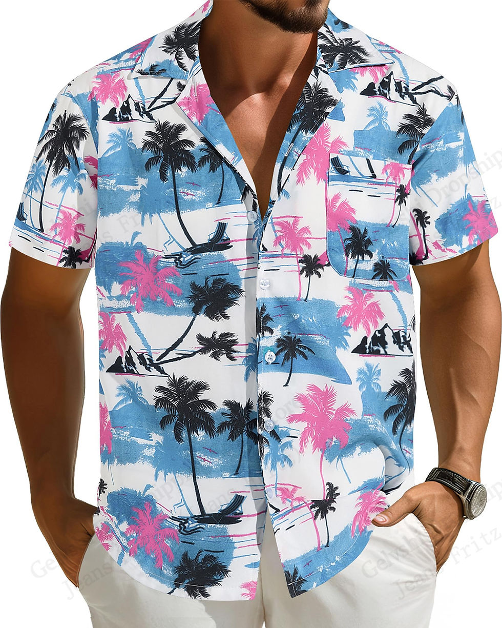 Thumbnail: Tropical Leaf Print Shirts