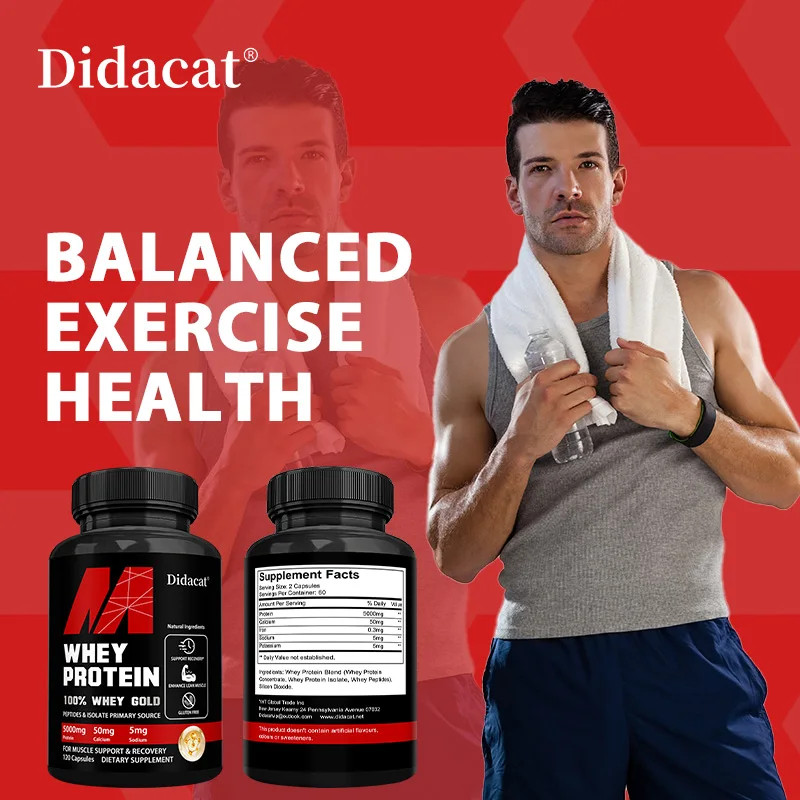 Whey Protein Capsules - Contains 5000mg of Protein - Supports Recovery, Balanced view 4