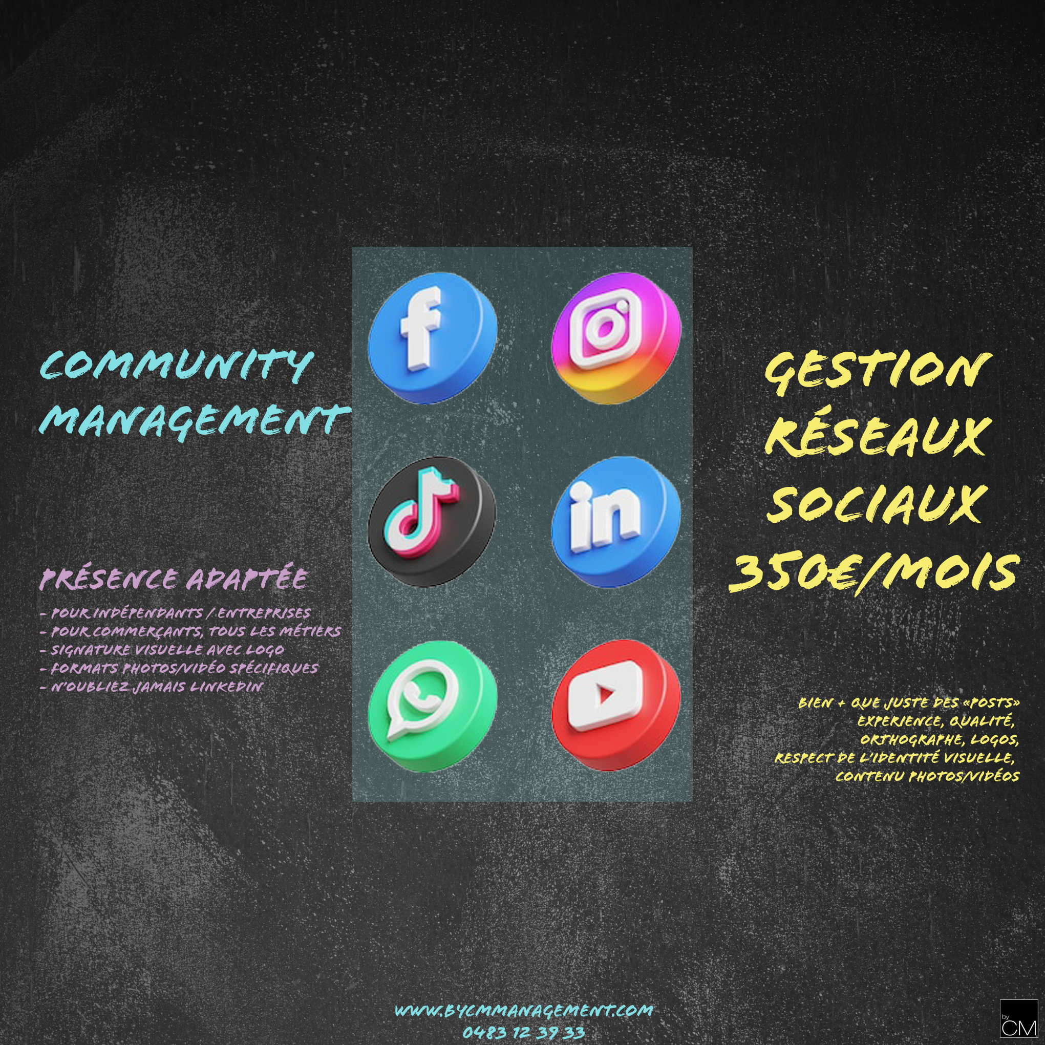 Gestion mensuelle de l'ensemble de vos réseaux sociaux
