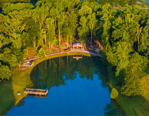 Beautiful overlook of pond
