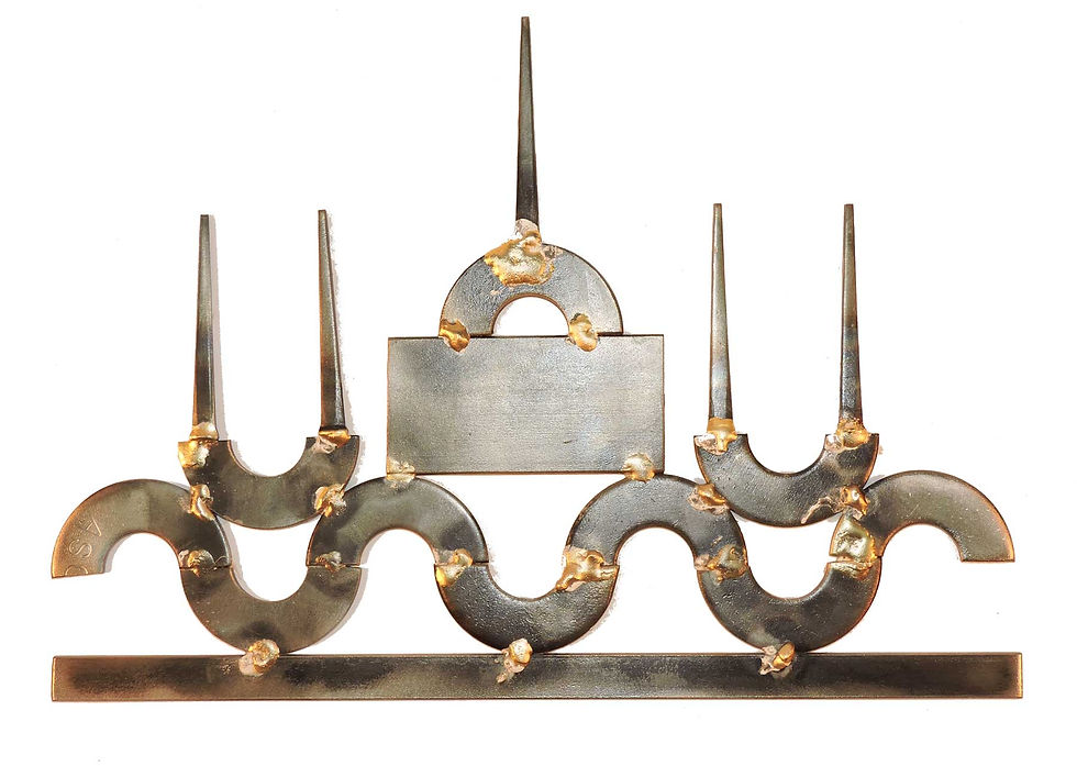 Old floor Nails, brazed with Brass