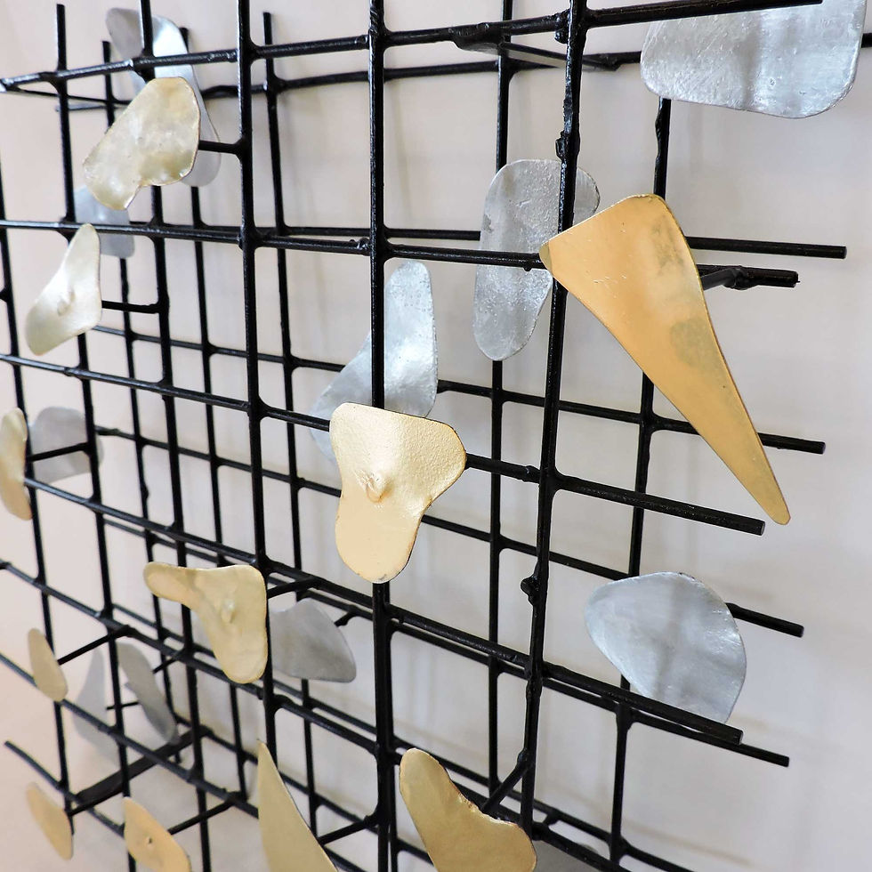 Painted Steel forms on round rods