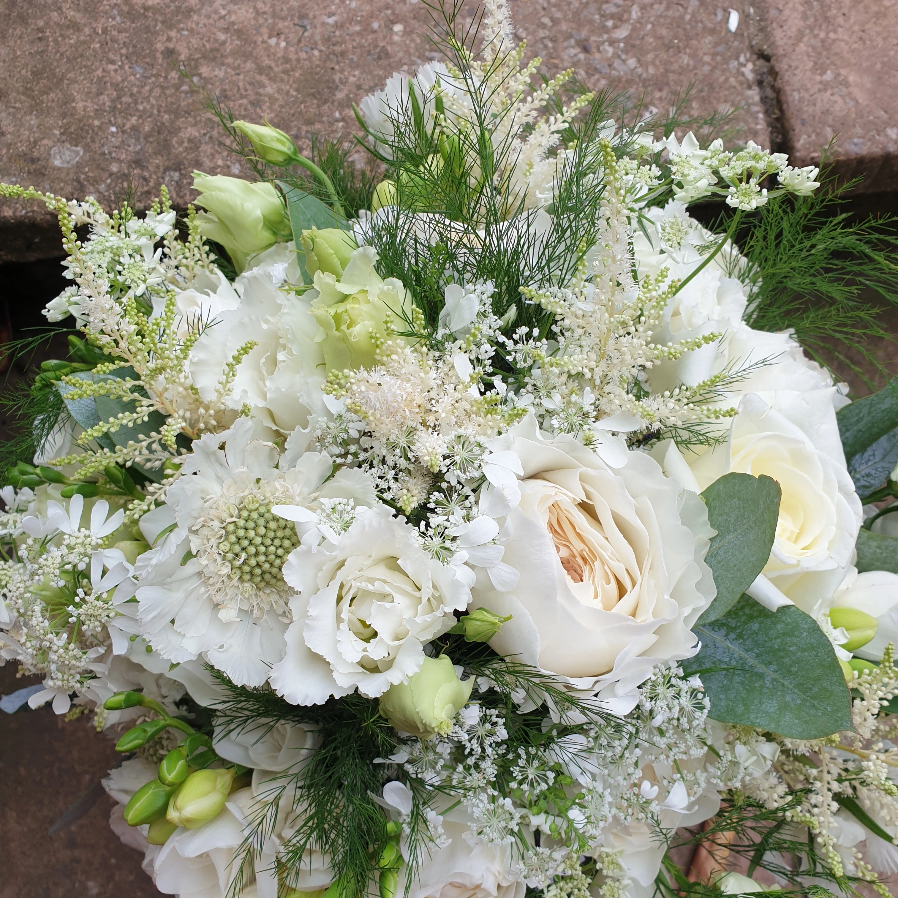 Wedding flowers in whites and pale shades